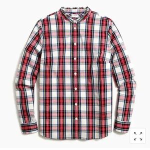 J. Crew Factory holiday plaid ruffle top, size sm